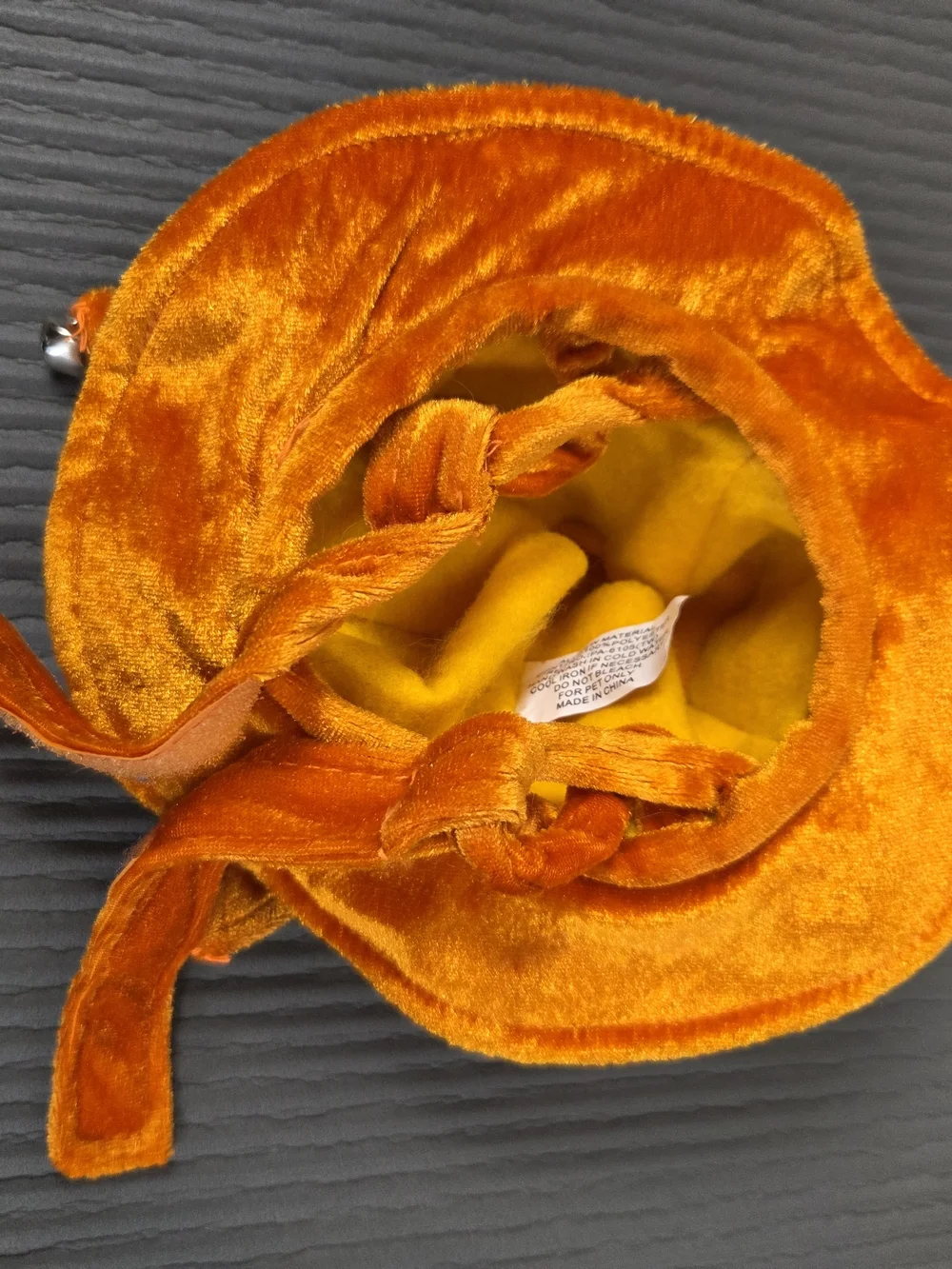 Orange Pumpkin Jester Hat Dog Costume With Bells